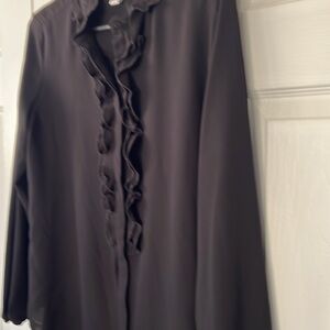 Bar III Black Ruffle Blouse
